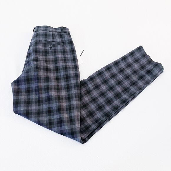 Calvin Klein Plaid Gingham Flat Front Stretch Slim Fit Pant SZ20 - Picture 5 of 8
